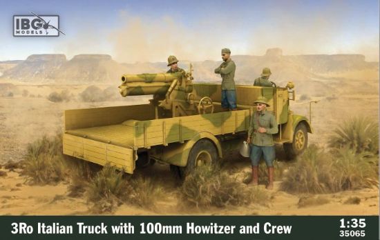 Picture of 3Ro Italian Truck with 100mm Howitzer and Crew Figures (4 figures included) - 