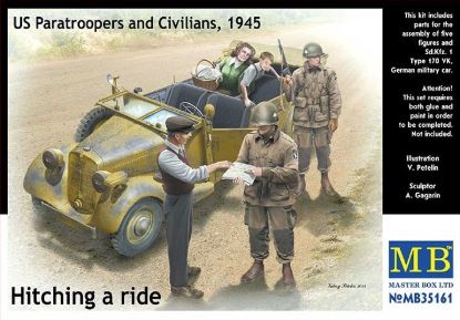 Picture of Hitching a ride, US Paratroopers and Civilians, 1945 