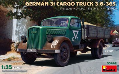 Picture of Germany 3t Cargo Truck 3,6-36S. Pritsche-Normal-Type. Military Service