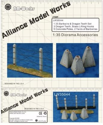 Picture of Concrete Poles, Barbwire & Dragon Teeth Set 